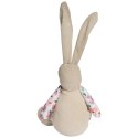 Zając siedzący Ozdoba Wielkanocna Figurka w ubranku w różowe kwiatki 36 cm