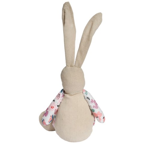 Zając siedzący Ozdoba Wielkanocna Figurka w ubranku w różowe kwiatki 36 cm