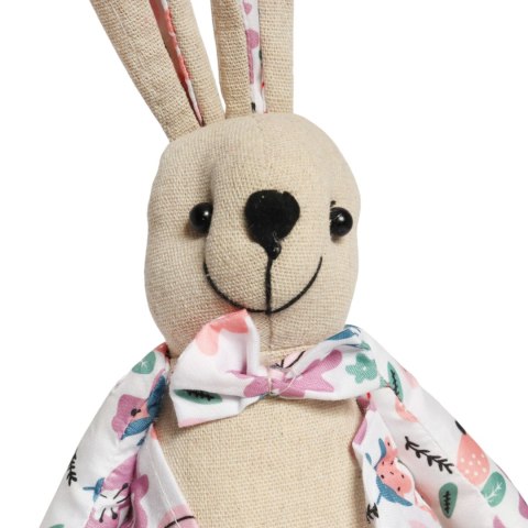 Zając siedzący Ozdoba Wielkanocna Figurka w ubranku w różowe kwiatki 36 cm