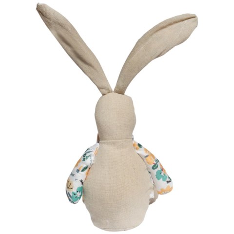 Zając siedzący Ozdoba Wielkanocna Figurka w ubranku w żółte kwiatki 36 cm