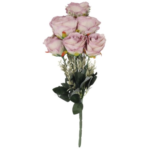 BUKIET 12 RÓŻ Z DODATKAMI sztuczne kwiaty do wazonu KOMPOZYCJA czerwona 48 cm