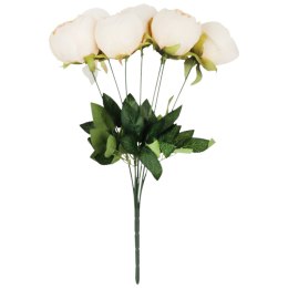 BUKIET 7 PIWONII sztuczne kwiaty do wazonu KOMPOZYCJA żółta 45 cm