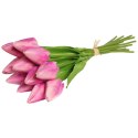 Bukiet 12 TULIPANÓW W PĘCZKU Z RAFIĄ 32 cm pomarańczowe