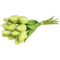 Bukiet 12 TULIPANÓW W PĘCZKU Z RAFIĄ 32 cm zielony