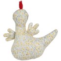 KURA OZDOBA Z MATERIAŁU W KWIATKI KURA FOLKLOR WIELKANOC ŻÓŁTA 25 CM