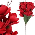 BUKIET MAGNOLII sztuczne kwiaty do wazonu KOMPOZYCJA czerwony 37 cm
