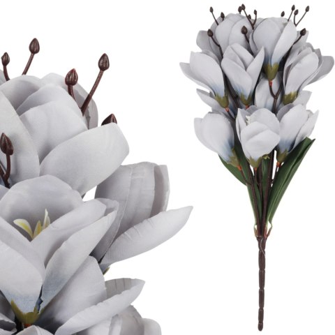 BUKIET MAGNOLII sztuczne kwiaty do wazonu KOMPOZYCJA szara 37 cm