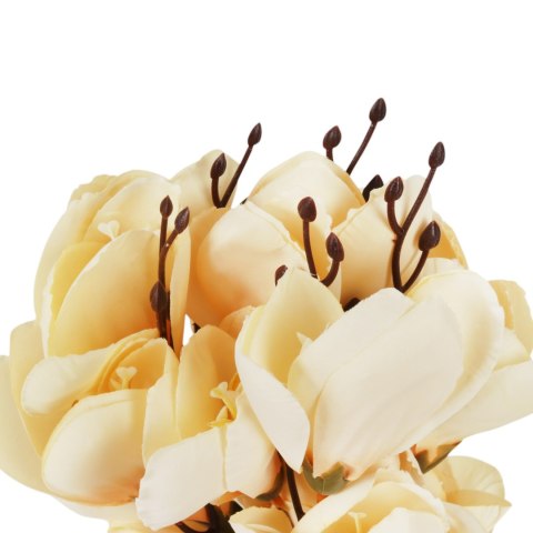 BUKIET MAGNOLII sztuczne kwiaty do wazonu KOMPOZYCJA żółta 37 cm