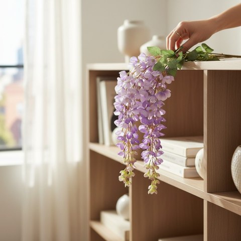 Wisteria Sztuczne Kwiaty Girlanda Glicynia Kwiaty Wiszące Balkon Taras Ślub pomarańczowa