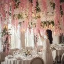 Wisteria Sztuczne Kwiaty Girlanda Glicynia Kwiaty Wiszące Balkon Taras Ślub różowa