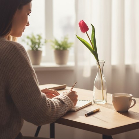 TULIPAN KWIAT SZTUCZNY do wazonu fioletowy 40 cm