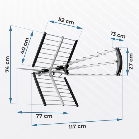 Antena zewnętrzna kierunkowa TV ultra HD 4K Berdsen BD-953