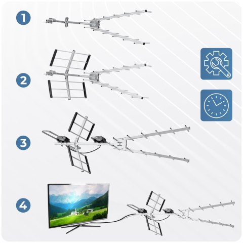 Antena zewnętrzna kierunkowa TV ultra HD 4K Berdsen BD-954