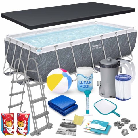 Basen ogrodowy stelażowy 404 x 201 x 100 cm 18w1 Bestway 56721