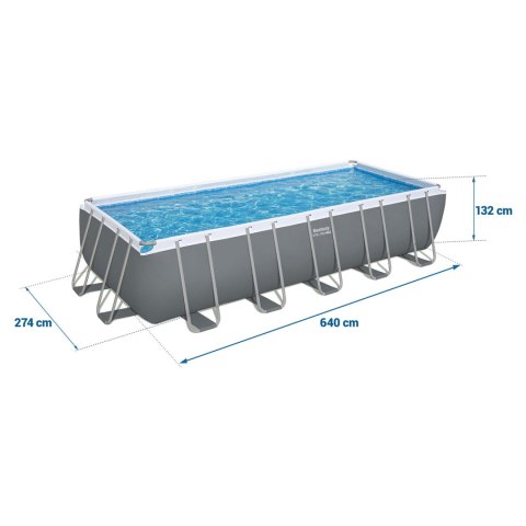 Basen ogrodowy stelażowy 640 x 274 x 132 cm 11w1 Bestway 5612B