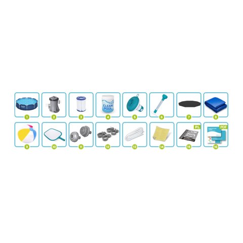 Basen ogrodowy stelażowy 305 x 76 cm 16w1 Bestway 56679 Bestway