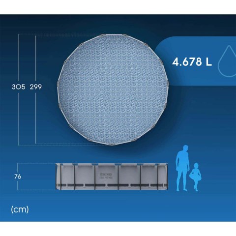Basen ogrodowy stelażowy 305 x 76 cm zestaw 4w1 Bestway 56406 Bestway
