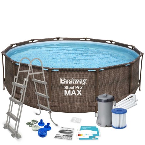 Basen ogrodowy stelażowy 366 x 100 cm zestaw 10w1 Bestway 56709 Bestway