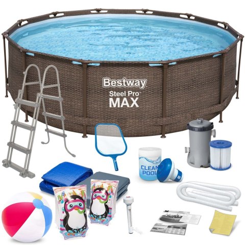Basen ogrodowy stelażowy 366 x 100 cm zestaw 18w1 Bestway 56709 Bestway