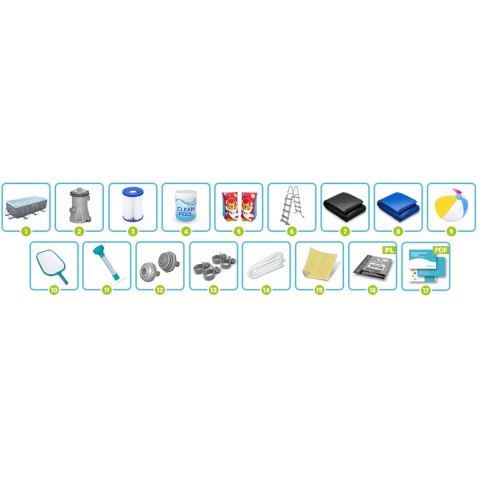 Basen ogrodowy stelażowy 404 x 201 x 100 cm 18w1 Bestway 56721 Bestway