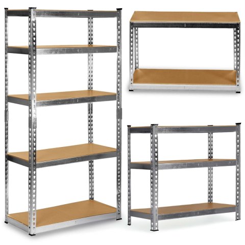 Regał metalowy magazynowy 183 x 90 x 40 cm Humberg HR-853 srebrny