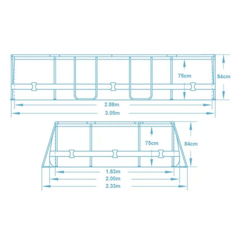 Basen ogrodowy stelażowy 305 x 200 x 84 cm 10w1 Bestway 5614A Bestway