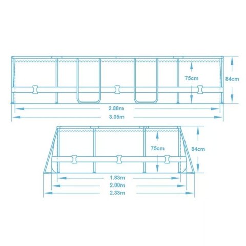 Basen ogrodowy stelażowy 305 x 200 x 84 cm 17w1 Bestway 5614A Bestway