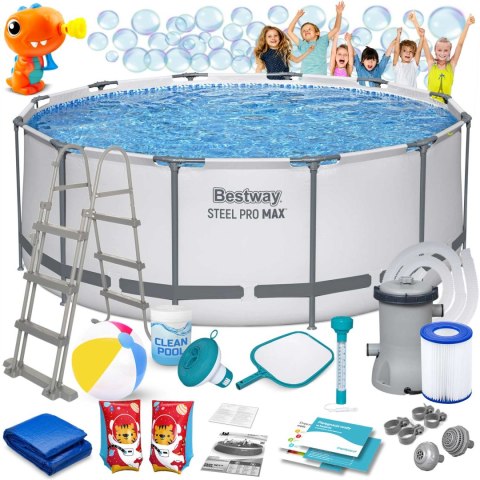 Basen ogrodowy stelażowy 366 x 122 cm 18w1 Bestway 56420 + maszynka do baniek GRATIS Bestway