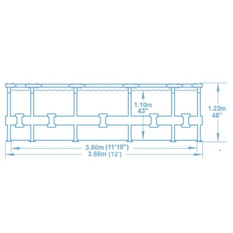 Basen ogrodowy stelażowy 366 x 122 cm 18w1 Bestway 56420 + maszynka do baniek GRATIS Bestway
