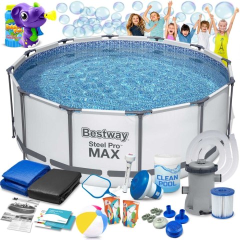 Basen ogrodowy stelażowy 427 x 84 cm 17w1 Bestway 56595 + maszynka do baniek GRATIS Bestway