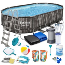Basen ogrodowy stelażowy 610 x 366 x 122 cm 18w1 Bestway 5611R Bestway