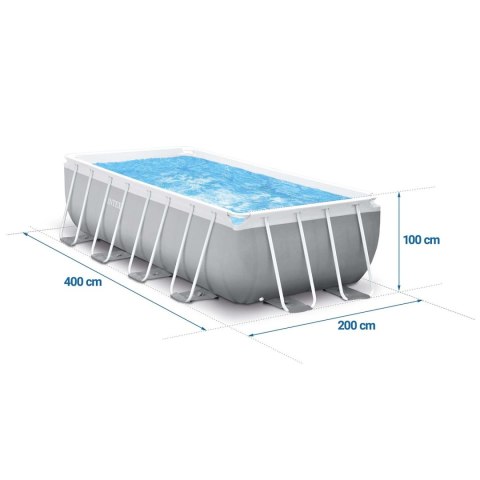 Basen ogrodowy stelażowy 400 x 200 x 100 cm 17w1 INTEX 26788