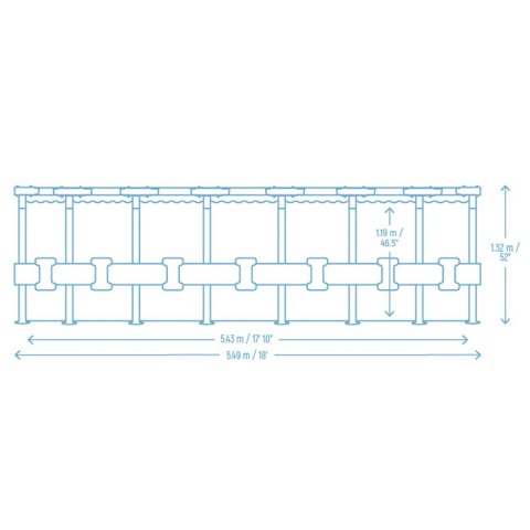 Basen ogrodowy stelażowy 549 x 132 cm 11w1 Bestway 561KC Bestway