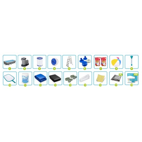 Basen ogrodowy stelażowy 549 x 274 x 122 cm 17w1 Bestway 56465 Bestway