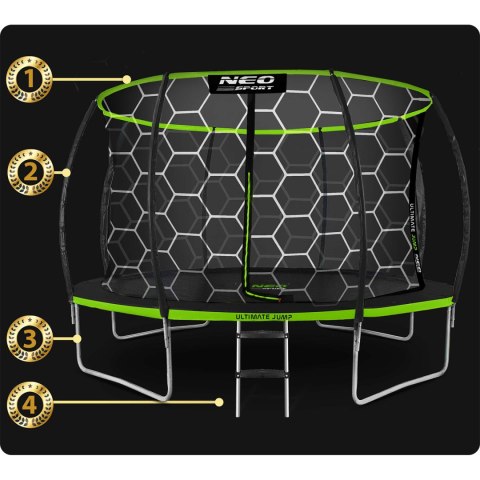 Trampolina ogrodowa profilowana 12ft/374cm z siatką wewnętrzną Neo-Sport