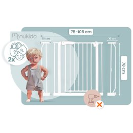 Barierka bramka zabezpieczająca biała Nukido 718000
