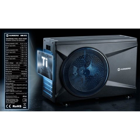 Pompa ciepła do basenu spa podgrzewacz wody 10kw Humberg HM-912 Humberg