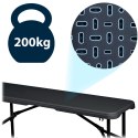 Ławka ogrodowa cateringowa składana 180 cm Plonos czarna