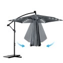 Parasol ogrodowy składany 6 segmentowy 350 cm z pokrowcem i lampkami Plonos PL-882
