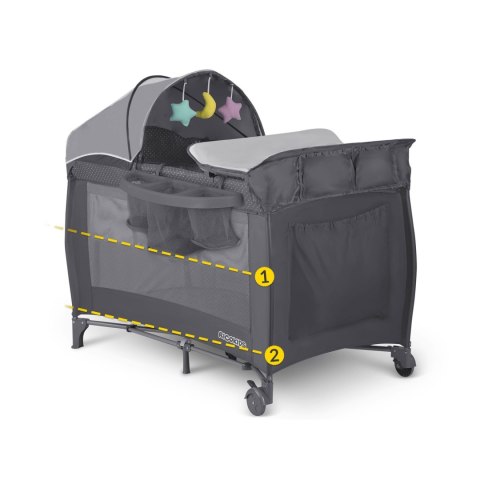 Łóżeczko turystyczne + materac + torba 125 x 65 x 78 cm RK-242 antracyt