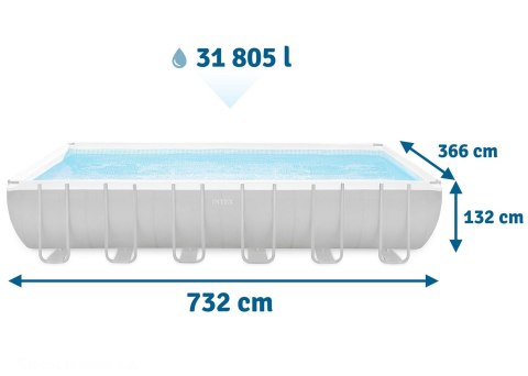 Basen ogrodowy stelażowy 732 x 366 x 132 cm 9w1 INTEX 26364 INTEX