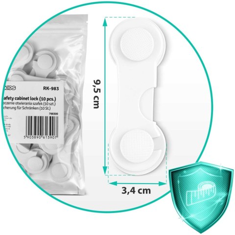 Zabezpieczenie otwierania szafek Ricokids 798300 10 szt białe