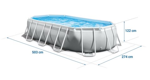 Basen ogrodowy stelażowy 503 x 274 x 122 cm zestaw 12w1 INTEX 26796 INTEX