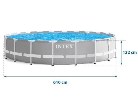Basen ogrodowy stelażowy 610 x 132 cm zestaw 12w1 INTEX 26756 INTEX
