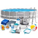 Basen ogrodowy stelażowy 610 x 132 cm zestaw 21w1 INTEX 26756 + hulajnoga GRATIS INTEX