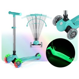 Hulajnoga trójkołowa dla dzieci balansowa świecąca w ciemności Ricokids Glow - turkusowa