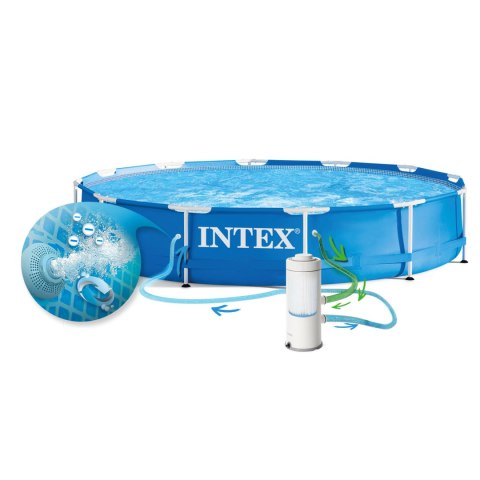 Basen ogrodowy stelażowy 366 x 76 cm 16w1 INTEX 28212 + maszynka do baniek GRATIS INTEX