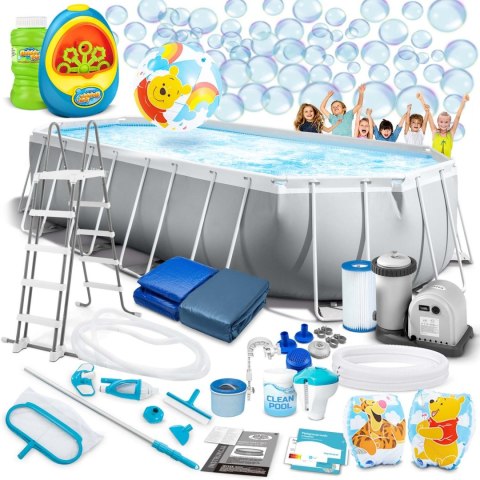 Basen ogrodowy stelażowy 610 x 305 x 122 cm 21w1 INTEX 26798 + maszyna do baniek GRATIS INTEX