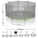 Trampolina ogrodowa 12ft/374cm z siatką zewnętrzną i drabinką Neo-Sport Neo-Sport