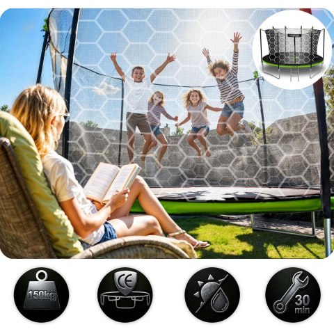 Trampolina ogrodowa 13ft/404cm z siatką wewnętrzną i drabinką Neo-Sport Neo-Sport
